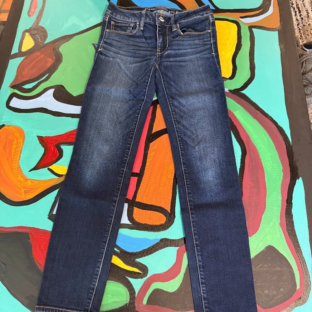 American Eagle Super Stretch Skinny Jeans Size 0 Short Comfy Y2K Capsule Soft